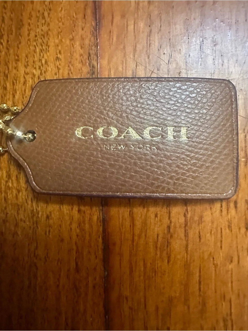 COACH Large Caramel Brown Leather Replacement Purse Handbag Hang Tag Charm